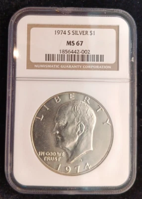 1974-S Eisenhower Silver Dollar NGC MS 67 - Image 1 of 4