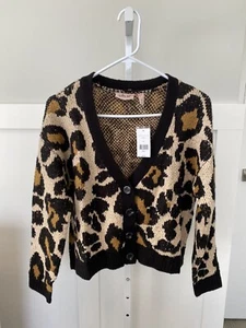 Women’s Leopard Print Cardigan Sweater Size Small New With Tags 🐆 - Picture 1 of 4