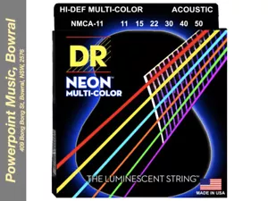 DR NMCA-11 Hi Def Neon Multi-Colour Acoustic Strings - Custom Light 11-50 - Picture 1 of 5