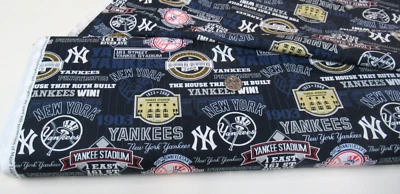 FABRIC TRADITIONS/ MLB EXCLUAIVE Cooperstown MLB NY YANKEES cotton fabric BY THE YARD (60252) Historic Stadium