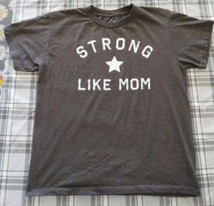 Well Worn T-Shirt Dark Gray Youth Kids Strong Like Mom Star Short Sleeve Size L - Picture 1 of 4