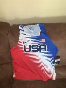 NIKE AEROSWIFT Running Singlet Tank CV0403-657 Slim Fit NWT Size L Mens - Picture 1 of 9