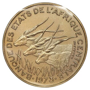 Africa Centrale - 5 francs 1973 pattern coin - Bronze-Aluminium - Sealed UNC - - Picture 1 of 2
