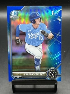 2022 Bowman Draft Cayden Wallace #BDC-12 Chrome Blue Refractor /150 1st - Bild 1 von 2