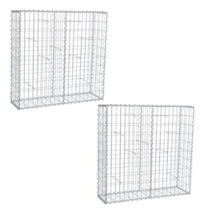 Gabionen 100 x 100 x 30 cm 2er Set Stein Korb Draht Gitter Metall Sichtschutz - Bild 1 von 12