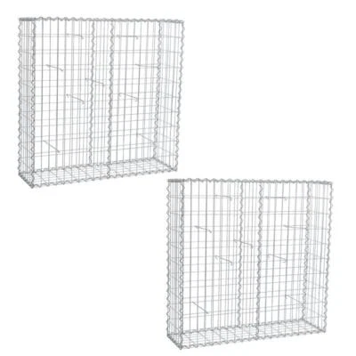 Gabionen 100 x 100 x 30 cm 2er Set Stein Korb Draht Gitter Metall Sichtschutz - Bild 1 von 4