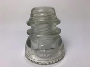 Isolatore vetro trasparente vintage Hemingray 42 made in USA 21-48 4"x3,7" - Foto 1 di 7