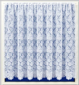 Window privacy White Heavy Star Thick Flora Lace Net Curtain - Sold by Meter - - Picture 1 of 19
