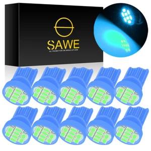 10 x SAWE Ice Blue T10 194 168 2825 LED Instrument Gauge Cluster Dash Light Bulb - Picture 1 of 5