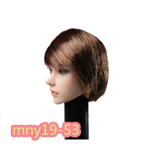 SUPER DUCK 1/6 Female Head Carving Short Hair SDH002A Fit 12" PH Pale Figure - Bild 1 von 6