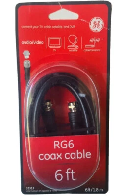Cable coaxial GE RG6 negro de audio/vídeo Foto 1 de 2