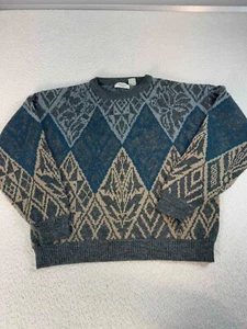 Vintage The Mens Store At Sears Mens Acrylic Blend Pullover Multi Sweater Large - Picture 1 of 5