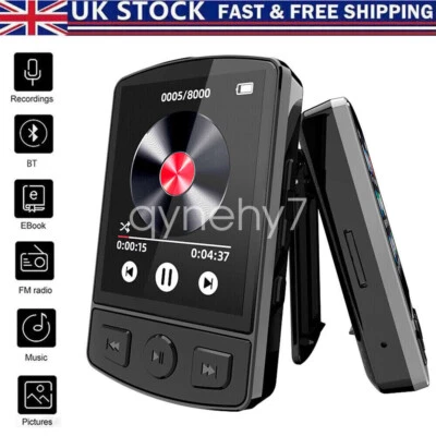 MP3 Player HiFi Lossless Bluetooth Clip Music Recorder FM Radio Audio Sport UK - Image 1 of 4