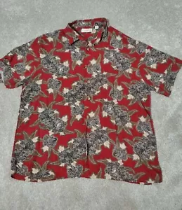 Caribbean Mens Floral Hawaiian Button Up Shirt Size XL 100% Rayon Short Sleeve - Picture 1 of 7