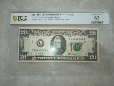 PCGS 1981 $20 Federal Reserve Note Chicago  - Image 1 of 2