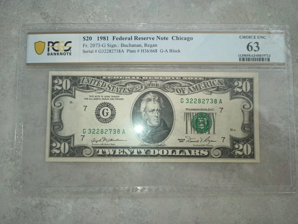 PCGS 1981 $20 Federal Reserve Note Chicago  - Image 1 of 2