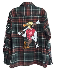 Ropa Buitre Raunchy Para Hombres Talla S Franela a Cuadros Camisa Abotonada Cuello Verde - Imagen 1 de 8