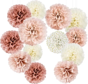 Deko Seidenpapier Pompons Deko,Bride to Be Deko,Deko Rosegold,Lampions Hochzeit, - Bild 1 von 7
