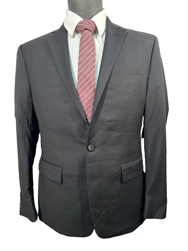 RYAN SEACREST Mens Black SLIM FIT Wool Suit Sport Coat Blazer Jacket 40S - Image 1 of 4