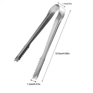 12.5×1.7cm Stainles Steel Ice Tongs Sugar Cubes For Restaurant Bar Party Serving - Picture 1 of 4