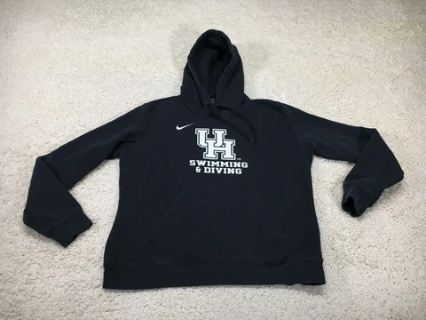 Houston Cougars Sweater Womens Large Black Nike Sweatshirt Hoodie Swimming Logo Cover