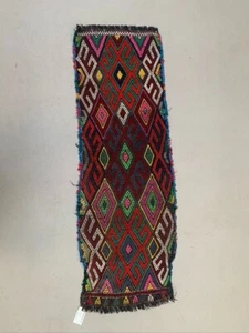 Mini Kilim Turco De Colección 145x50 cm Lana Pequeña Kelim Runner, En Mal estado Chic - Imagen 1 de 8