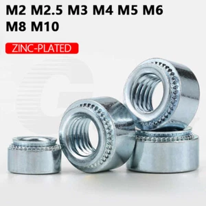 Self Clinching Nuts Steel Round Threaded Clinch Swage Inserts M2-M10 Zinc-plated - Picture 1 of 12