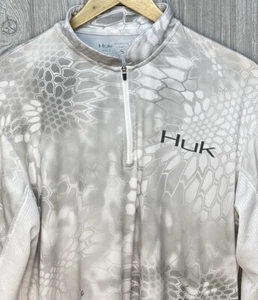 HUK Herren grau Performance Angeln 1/4 Reißverschluss Pullover leicht Größe Small - Bild 1 von 8