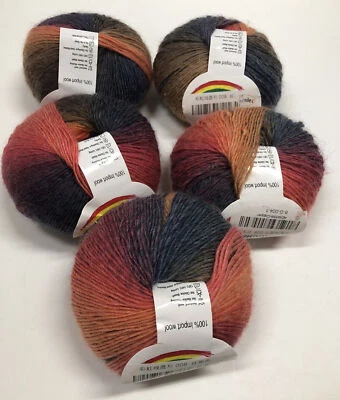 Sale DIY 5 Ballsx50g Soft Cashmere Wool Colorful Rainbow Shawl Hand Knit Yarn 08 - Image 1 of 3