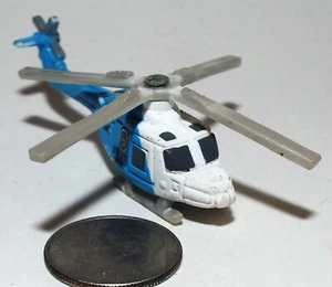 Small Mini Hot Wheels Plastic Military Westland Lynx Helicopter Police Lt./Blue - Picture 1 of 4