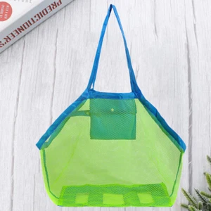 Beach Net Bag Mesh Tote Bags Sand Toys Bag Mesh Beach Tote Mesh Beach Pouch - Picture 1 of 12