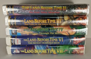 The Land Before Time VHS 2, 3, 4, 6 and 7 Movies Clamshell Lot of 5 Most Sealed - Picture 1 of 7