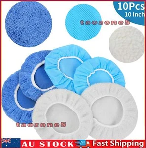 10PCS 9-10 inch Microfiber Polisher Bonnets Car Polishing Pads Wax Wash - Picture 1 of 6