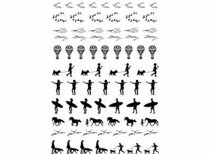 Beach Bits 74 pcs Black Fused Glass Decals - Picture 1 of 1