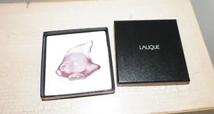 LALIQUE CRYSTAL LAVENDER PURPLE VIOLET FISH FIGURE 3000600 NIB - Picture 1 of 6