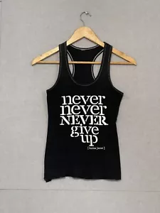 LORNA JANE Singlet Black Never Never Never Give Up Size S - Picture 1 of 3