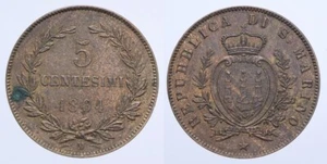 5 CENT. 1864 RARO SAN MARINO VECCHIA MONETAZIONE - Picture 1 of 1