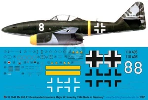 Peddinghaus 1/32 Me 262 A-1a "White 8" Markings Walter Nowotny III./JG 6 1649 - Picture 1 of 1