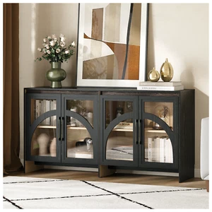 Buffet Cabinet with Storage, 63 '' Large Sideboard with Glass Doors - Picture 1 of 8