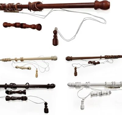 TENDEEVOLUTION Barre Store Bois ø35mm Naturel Noyer Cerise Blanc Orme Plusieurs Mesures