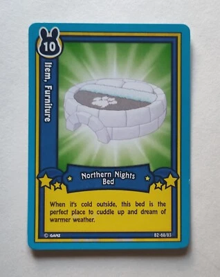 Webkinz Tarjeta Coleccionable Serie 2 Artículo de Juego, Mueble Northern Nights Cama B2-68/85 Foto 1 de 2
