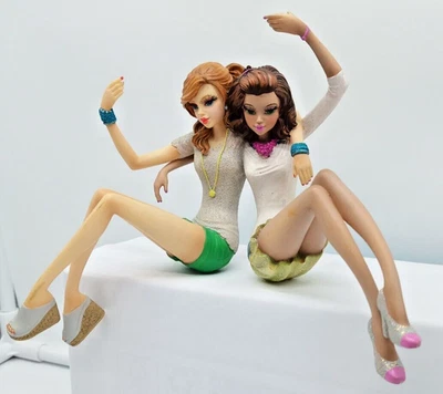  Conjunto Muñecas Fiesta Niñas Decoración Estatuilla Decoración Pastel Resina Foto 1 de 4