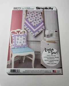 Simplicity Pattern 8823 ~ LEARN TO SEW ~ Quilted Blanket & Pillow ~ EASY - Picture 1 of 4