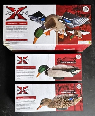 Avian-X Powerflight Mallard With Hen + Drake Surface Feeder Combo New - Image 1 of 4