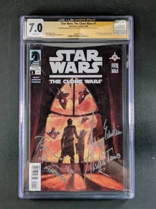 2008 STAR WARS: THE CLONE WARS #1 Signed By Rosario Dawson/Ashley Eckstein CGC 7 - Picture 1 of 3