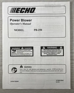 ECHO SOPLADOR MANUAL DE OPERADOR MODELO PB-250 - Imagen 1 de 2