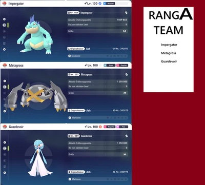 Shiny Ranked Team 3 Impergator, Metagross, Guardevoir PVP | Pokemon Legenden Z-A - Bild 1 von 4
