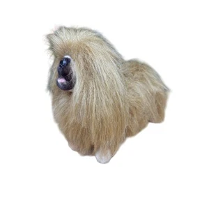 Hansa Creations Pekingese 9" Standing Pet Long Hair Dog Brown Stuffed Animal EUC - Picture 1 of 11