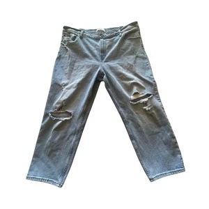 Abercrombie & Fitch The Mom High Rise Light Wash Distressed Capri Jeans Gr. 35/20 - Bild 1 von 8