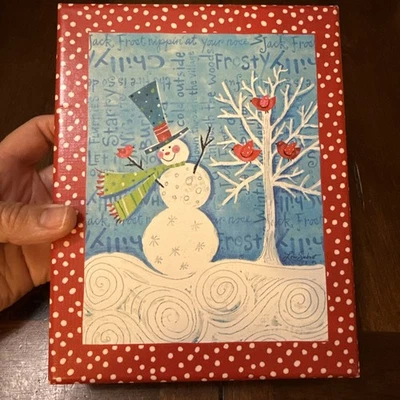 Lang Christmas Cards Box Frosty & Friends Lori Siebert 18 Cards Red Foil 2015 - Image 1 of 4